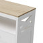 140cm Large Farmhouse Sideboard with X-Frame Design, 2 Drawers & 2-Door Cabinet, Scandinavian Kitchen Storage Console,  White & Oak