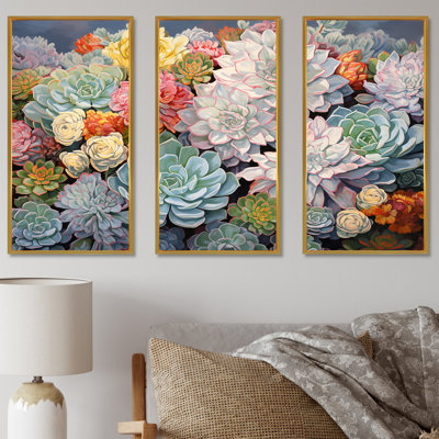 Blue Succulent Dessert Charm - Ensemble de décorations murales succulentes
