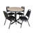 Cain Round X-Base Breakroom Table & 4 Restaurant Stack Chairs-32520580-32520575