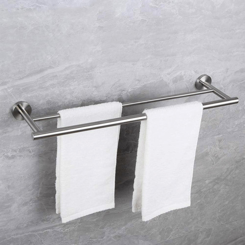 5 Piece Bathroom Towel Rack Set Wall Mount, Brushed Nickel