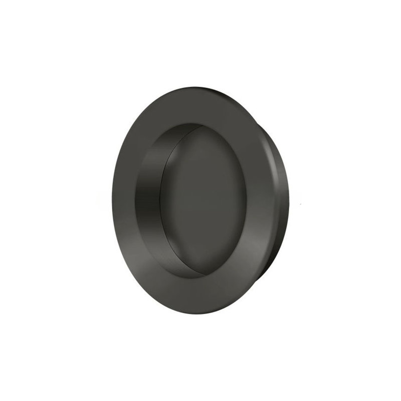 Deltana FP238U10B Flush Pull , Round, HD, 2-3/8", Solid Brass in Oil-rubbed Bronze, Oil-rubbed Bronze