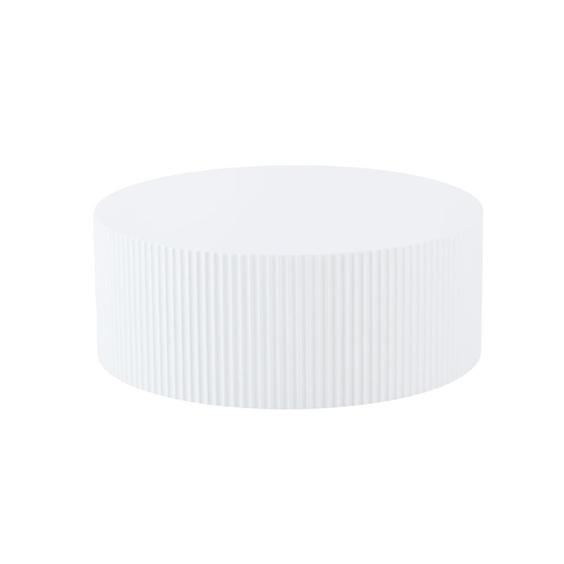 Bloxson Stylish and Minimalist Wave Stripe Coffee Table, Modern Round Coffee Table, Drum Circle Coffee Table for Living Room, Bedroom