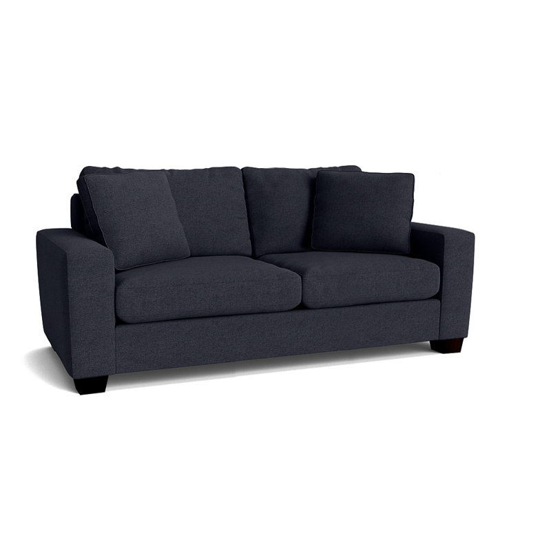 Anastase Upholstered 79'' Sofa, Espresso, Entice Navy