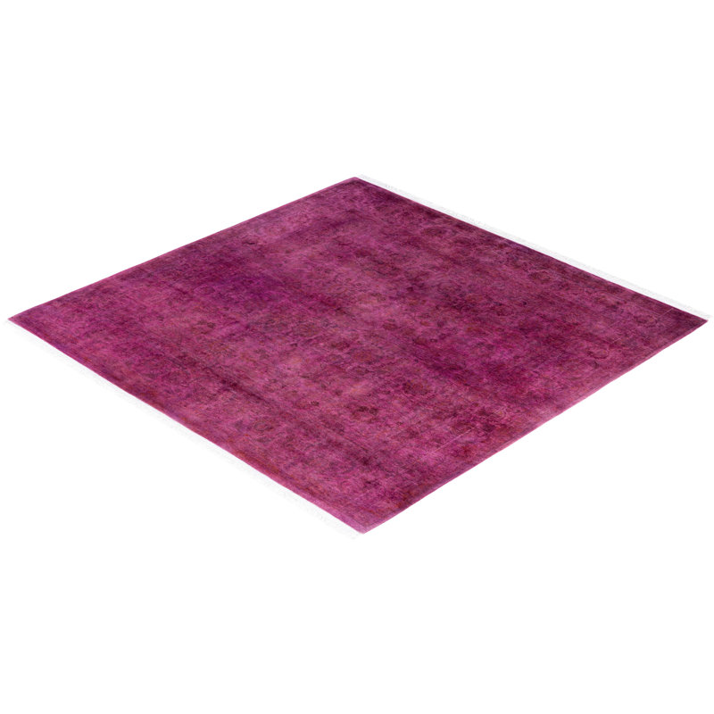 Overdyed One-of-a-Kind 6' 1" X 6' 3" Hand Knotted Area Rug
