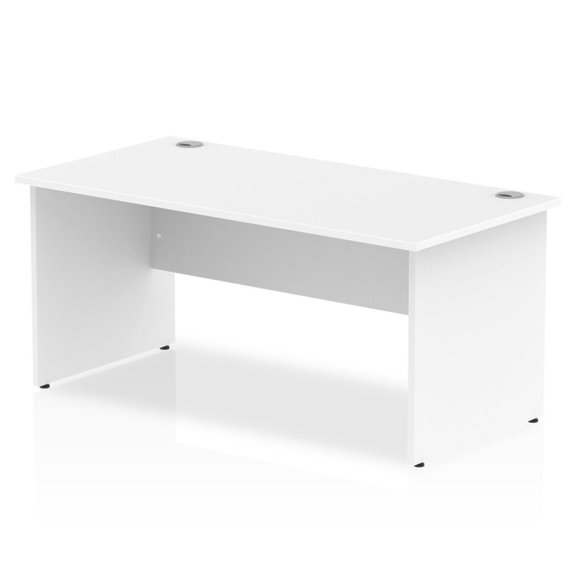 Impulse Computer Desk, White, White, 73cm H x 160cm W x 80cm D