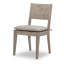 Chaise d'appoint bicolore lin et java Halifax Modern Rustic avec coussin amovible