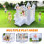 Jeu gonflable blanc 9pi avec glissade, château gonflable pour enfants