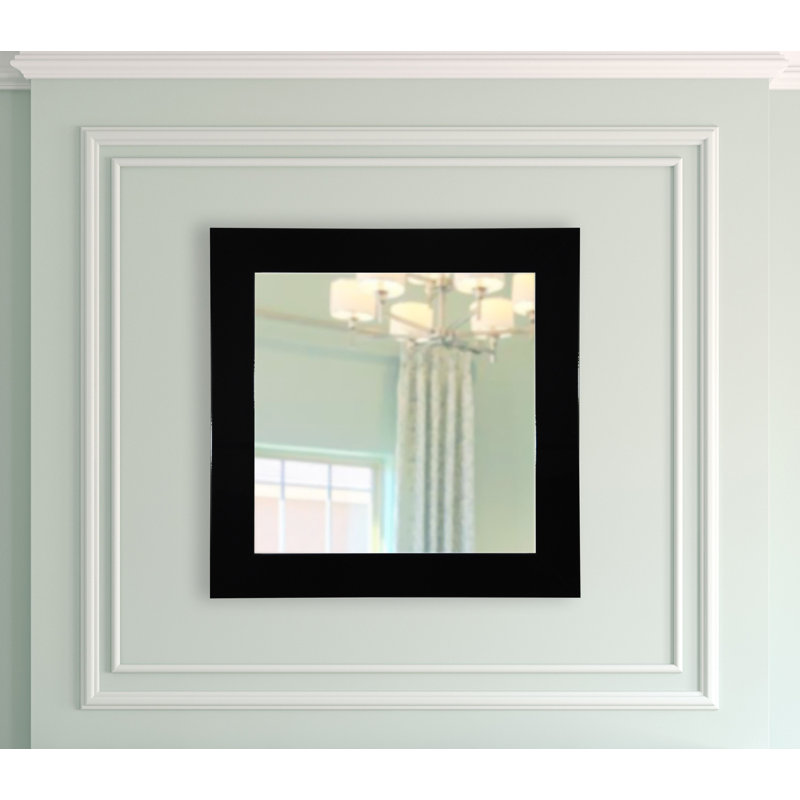 Dockery Flat Wall Mirror, 25.5" H x 25.5" W, Black
