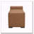 Durable Brown Faux Leather Ottoman