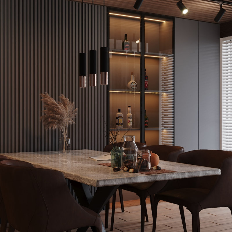 Delina 3 - Light Cylinder Pendant, Black/Gold