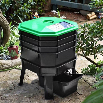 4-layer Tray Worm Composter, Sustainable For Both Indoor & Outdoor, Worm Compost Bin For Vermicomposting Starter, Recycling Food Wastes