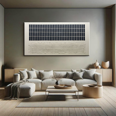 Art mural abstrait sur toile 3D fait à la main à la texture minimaliste, décoration murale de chambre à coucher moderne maison