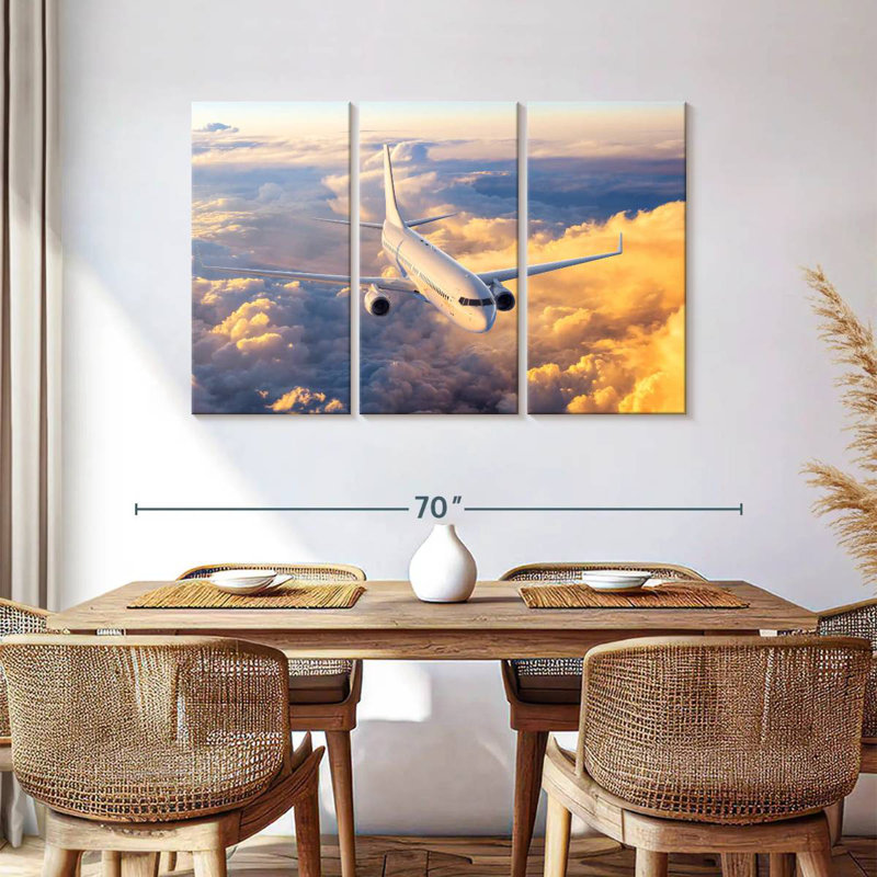 Mehar Airplane Over The Clouds, 36" H x 57" W