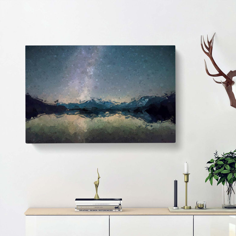 Mountain Star Reflection In Italy In Abstract - Wrapped Canvas Painting, 60cm H x 91cm W x 3cm D
