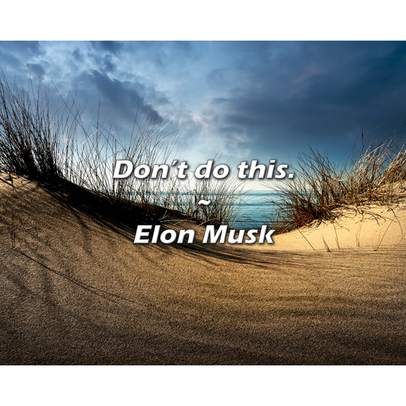 Citation Elon Musk: ne faites pas cela.