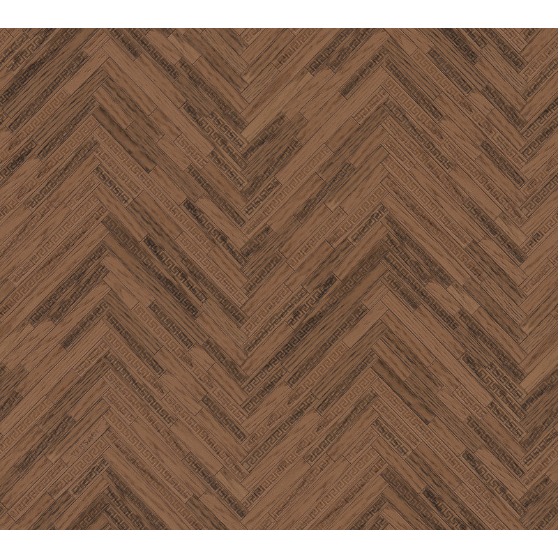 Charlee 10.05m x 70cm Matte Wallpaper Roll, Brown/Silver