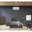 Ensemble de chambre à coucher 5 pièces - Grand lit avec commode, miroir et 2 tables de chevet, bois contemporain gris / noir-426343795