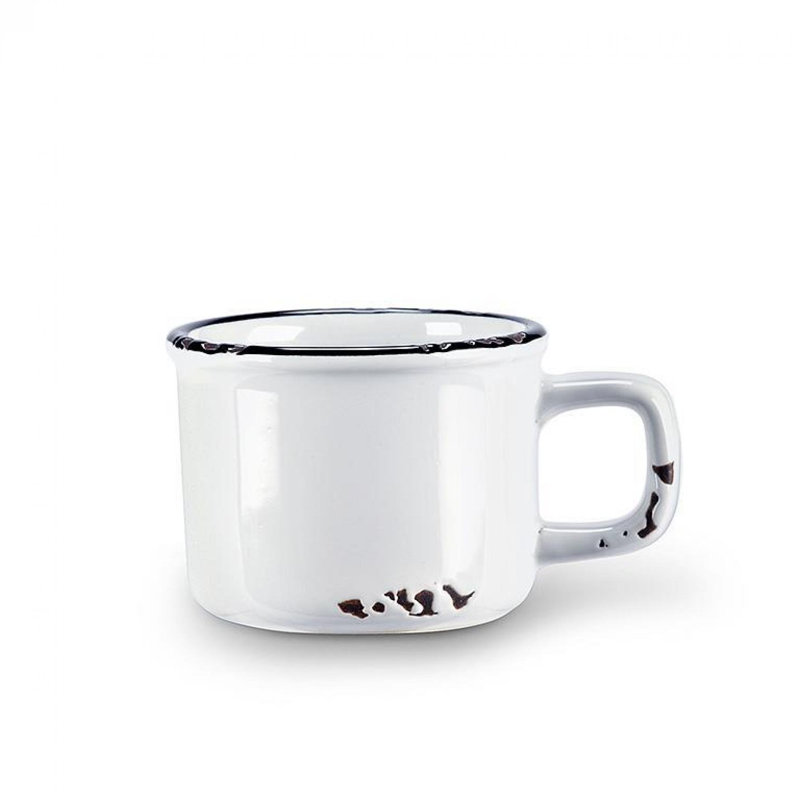 Tasse à expresso couleur terre cuite, Blanc