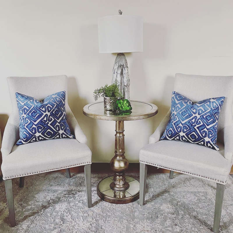Velvet Tribal Throw Pillow Cover, 20x20, Mariner Blue