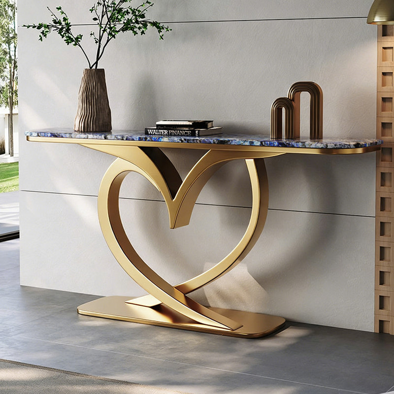 Console luxueuse de style italien, Doré, 33.5" H x 63" W x 15.7" D