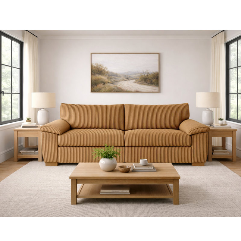 2 Seater Corduroy Sofa, Beige