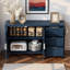 Buffet moderne avec 3 tiroirs, crochets et portes à motif de vagues-1313885299