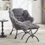 Chaise d'appoint moderne, douce et confortable avec repose-pieds, accoudoirs et poche latérale pour petits espaces-342832439