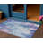 3' X 5' Blue Peach And Sky Blue Abstract Washable Indoor Outdoor Area Rug