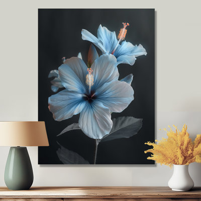 «Blue Crystal Hibiscus Botanical Beauty II - Hibiscus», art mural