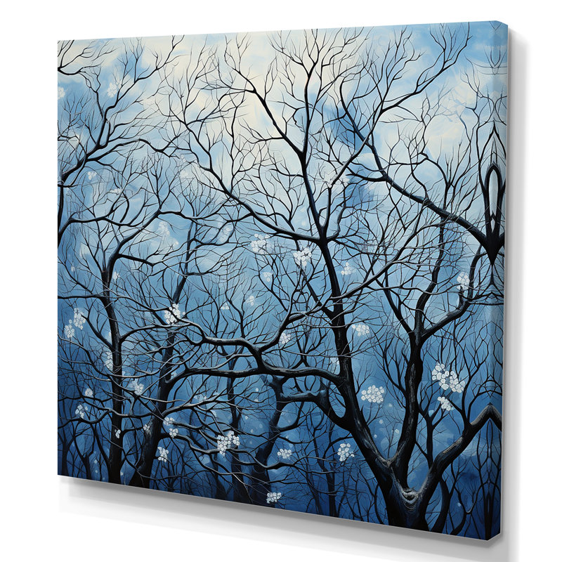 Minimalisme, arbre bleu, charme II, Toile tendue, 36" H x 36" W