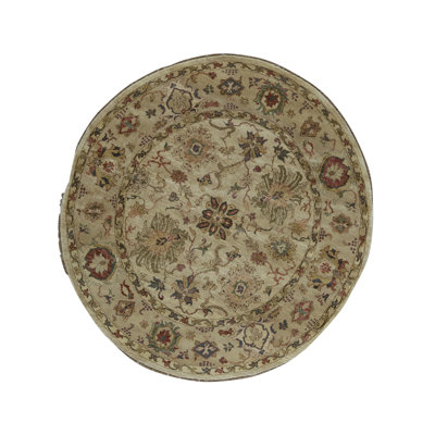 Wool Oriental Area Rug in Sand