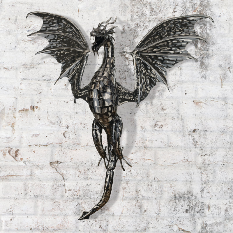 35 Inch Dragon Wall Decor Metal Outdoor Wall Decor Standard