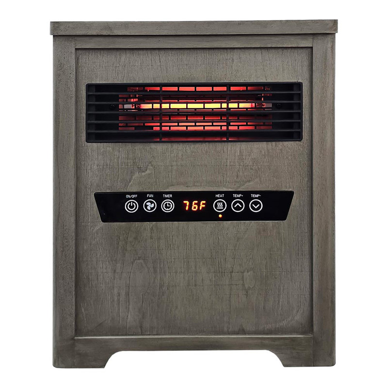 Country Living Infrared Portable Rolling Space Heater with Remote Control, Driftwood Grain Finish, Driftwood