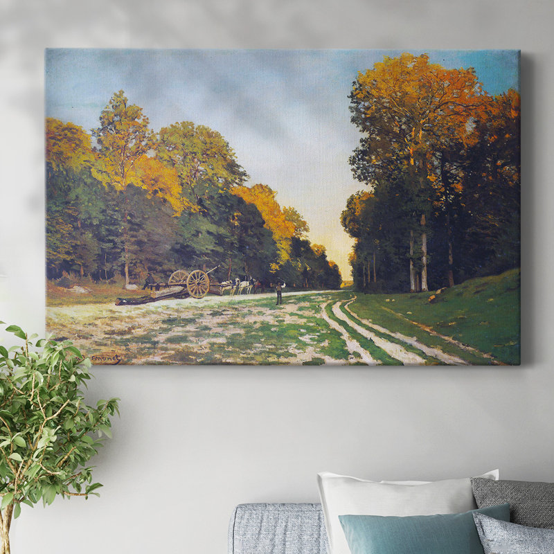La route de Chailly à Fontainebleau par Monet-Gallery, toile tendue, H 8 po x l 12 po
