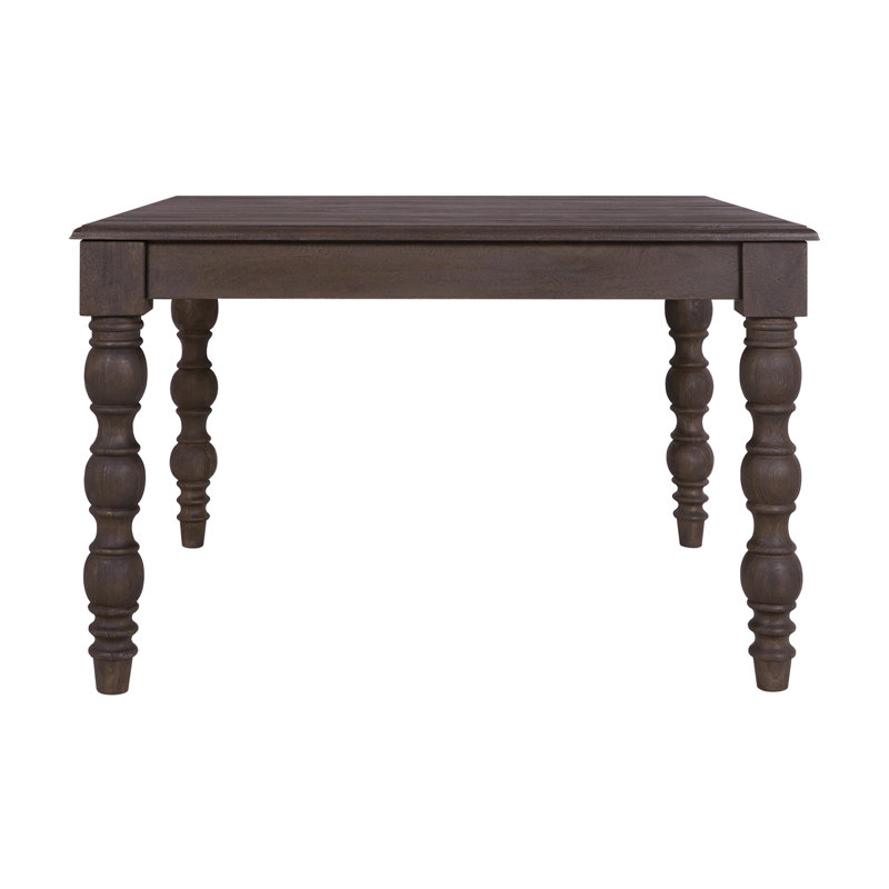 Durante 48'' Solid Wood Square Turned Leg Dining Table, Coffee Brown, Coffee Brown