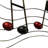 26 Inch Handmade Metal Wall Mount Accent Decor with Musical Notes and Treble Clef, Black, Red