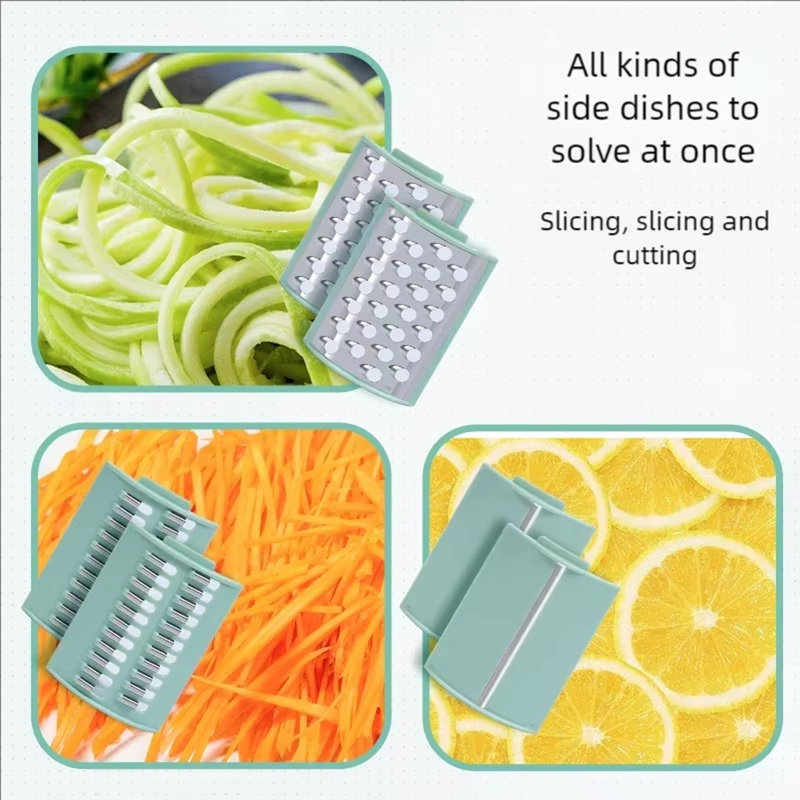 Kitchen Manual High-Speed Slicer Suitable For Vegetables, Turquoise