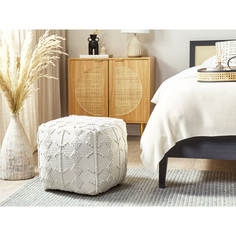 Leando 40cm Wide Square Geometric Pouf Ottoman