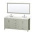 Sheffield 72" Freestanding Double Bathroom Vanity with Quartz Top with 70" Mirror-1284072019-1284072018-1284103322