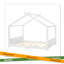 Lit de maison avec lattes de soutien, cadre de lit de maison en bois massif pour enfants, pas de sommier tapissier et structure d'ouverture-416485004-416485002