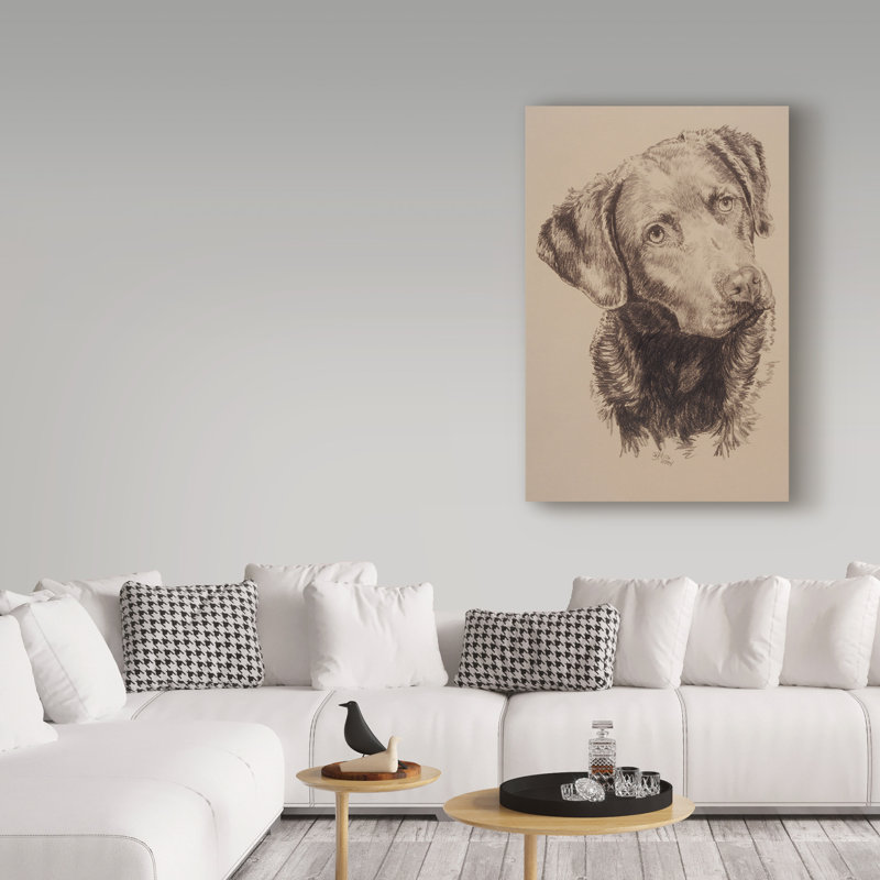 Publicité rétro sur toile tendue Adelphi «Chesapeake Bay Retriever», H 19 po x l 12 po
