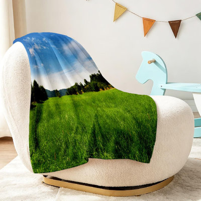 Jeté en molleton transparent ultra doux en flanelle, impression d'arbre paysage nature