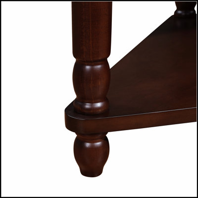 33.8'' Small Triangle Corner Table, Wood 3-Tier End Table For Compact Spaces, Living Room, With Solid Wood Legs