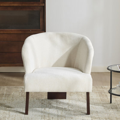 Chaise d'appoint légère avec structure facile à nettoyer, base à trois pieds pour espaces de vie confortables, tissu texturé de 30,49 po de largeur, coins