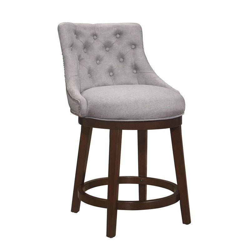 Papillion Swivel Counter & Bar Stool, Counter Stool (24" Seat Height), Smoke Gray