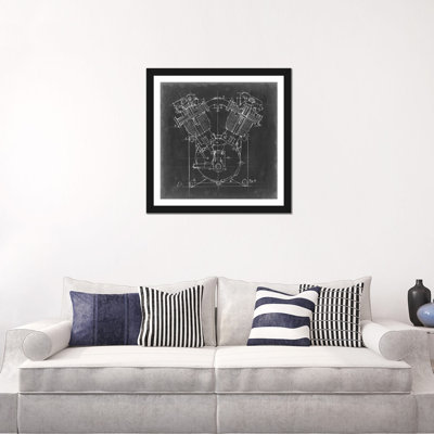 " Motorcycle Engine Blueprint II " by Ethan Harper