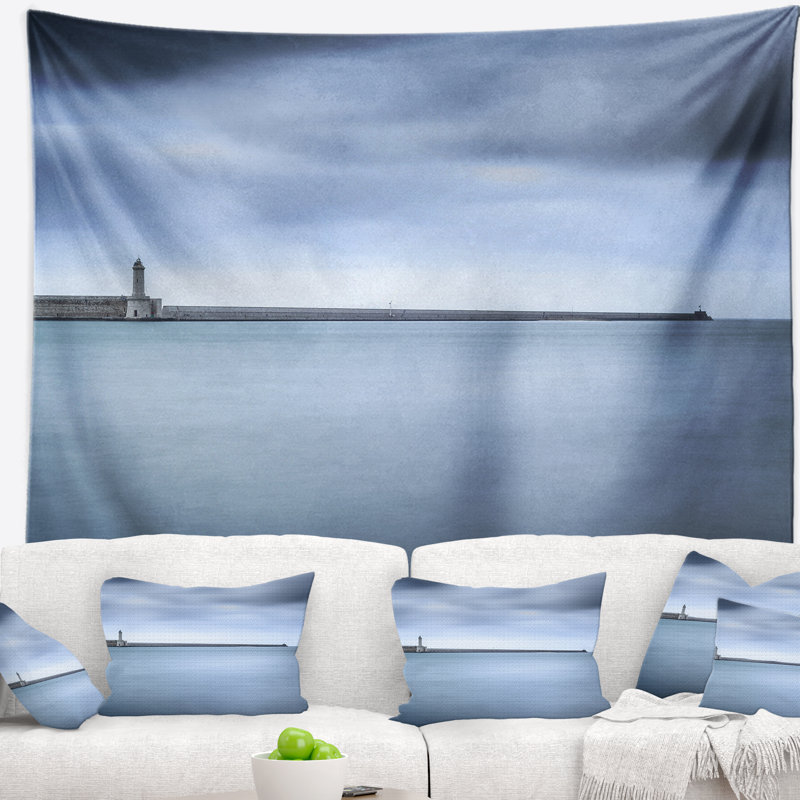Tapisserie Schafer Breakwater et Soft Water Under Clouds, H 78 po x l 92 po