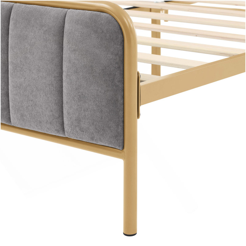 Ashley Upholstered Queen  Bed Frame, Gray