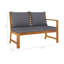 Banc d'extérieur, coussins en tissu gris, bois d'acacia massif à lattes brun