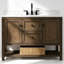 Meuble-lavabo autoportant 48 po en sapin naturel avec comptoir blanc 1 po 48 po